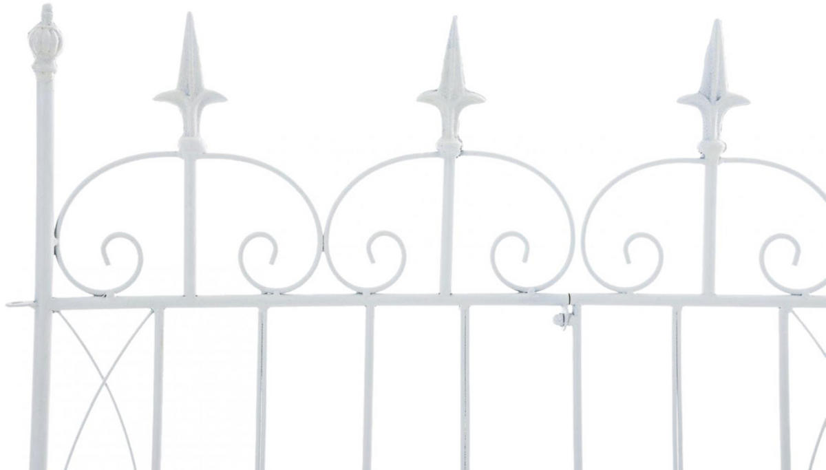 GARTENZAUN 4er Set Metall Weiß - Weiß, Metall (124/116cm) - CLP