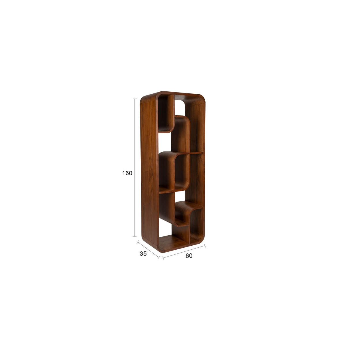 STANDREGAL Seven Niedrig Holz Dunkelbraun - Braun, Holzwerkstoff (60/160/35cm) - Zuiver
