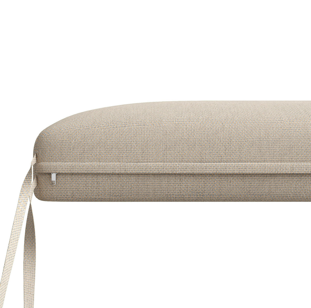 LOUNGEGARNITUR aus Eisen 200x73x76.5cm Beige mit 8 cm Polstern - Beige, Metall - Modfu