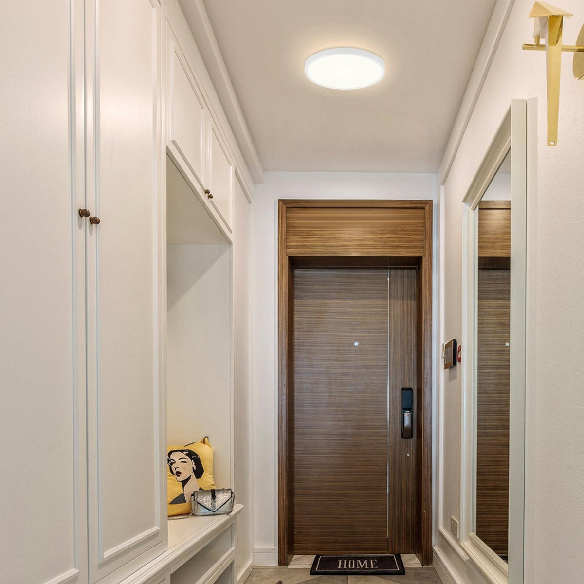 LED-DECKENLEUCHTE Grimmenfels 22.0/2.5/22.0 cm - Schwarz, Kunststoff (22/22/2.5cm) - ZMH