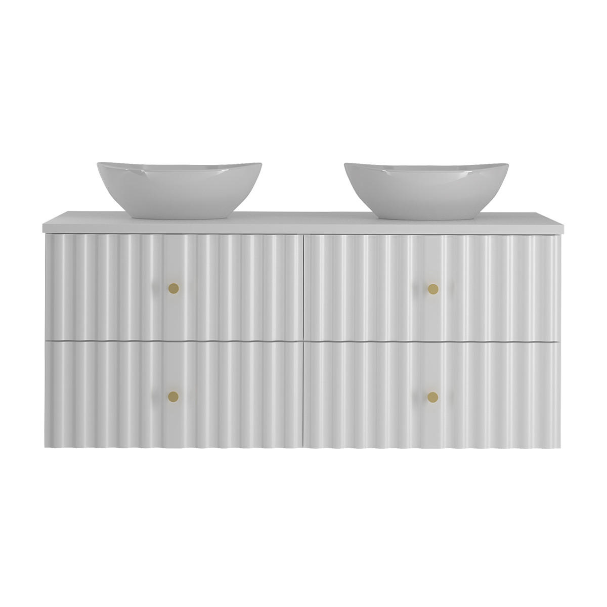 DOPPELWASCHTISCH 120.6cm Izae Weiß - Weiß, Holzwerkstoff (120.6/52.2/46.5cm) - Petits-meubles