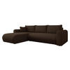 ECKSOFA Eliwo Cord - Schwarz/Braun, Holz/Textil (252/158cm) - MIRJAN24