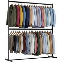 KLEIDERSTÄNDER 150x38x120-schwarz-Metall - Schwarz, Metall (165/185/50cm) - CLP