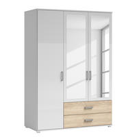DREHTÜRENSCHRANK mit Spiegeltüren - Eichefarben/Silberfarben, Holzwerkstoff/Kunststoff (125/190/51cm) - home24