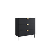 KOMMODE Graphitschwarz 100/107/40 - Graphitfarben, Holzwerkstoff (100/107/40cm) - RAUMHIRSCH FURNITURE