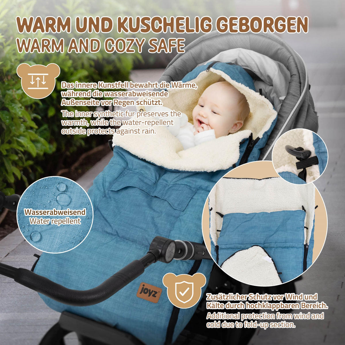 BABYFUSSSACK - Blau, Textil (48/10/94cm) - Joyz