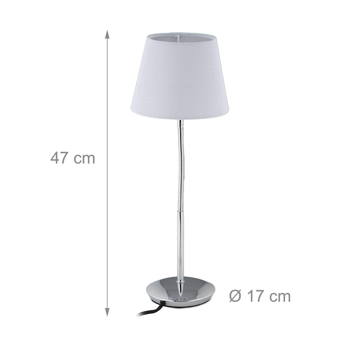 TISCHLAMPE - Multicolor, Textil/Metall (17/17/47cm) - Relaxdays