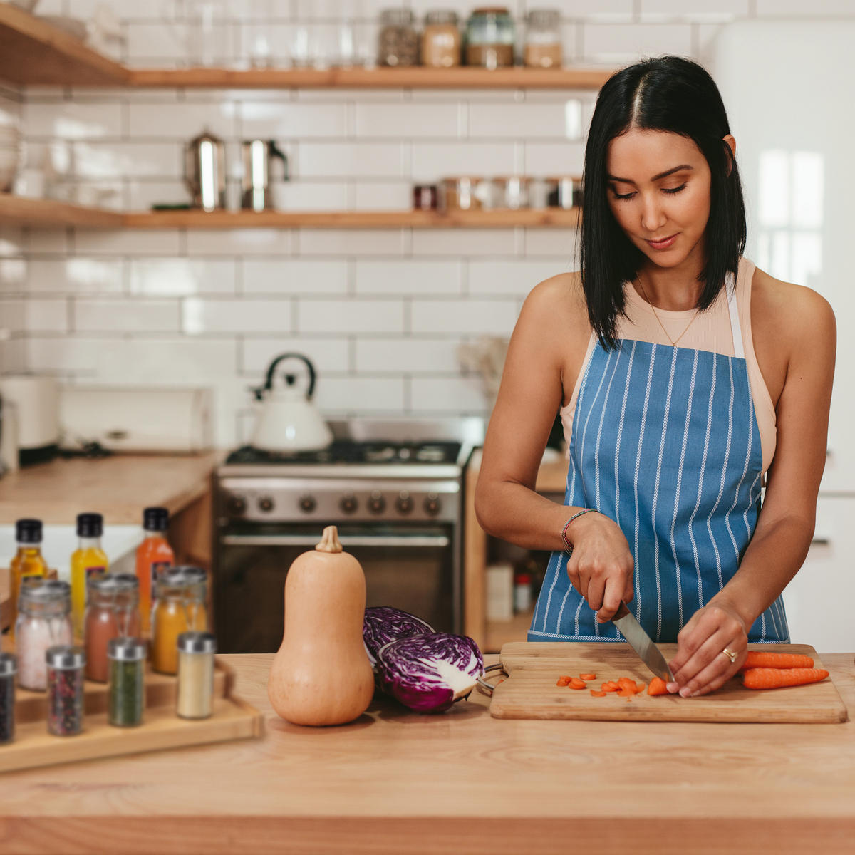 GEWÜRZREGAL - Hellbraun, Holz (38/9/22cm) - Relaxdays