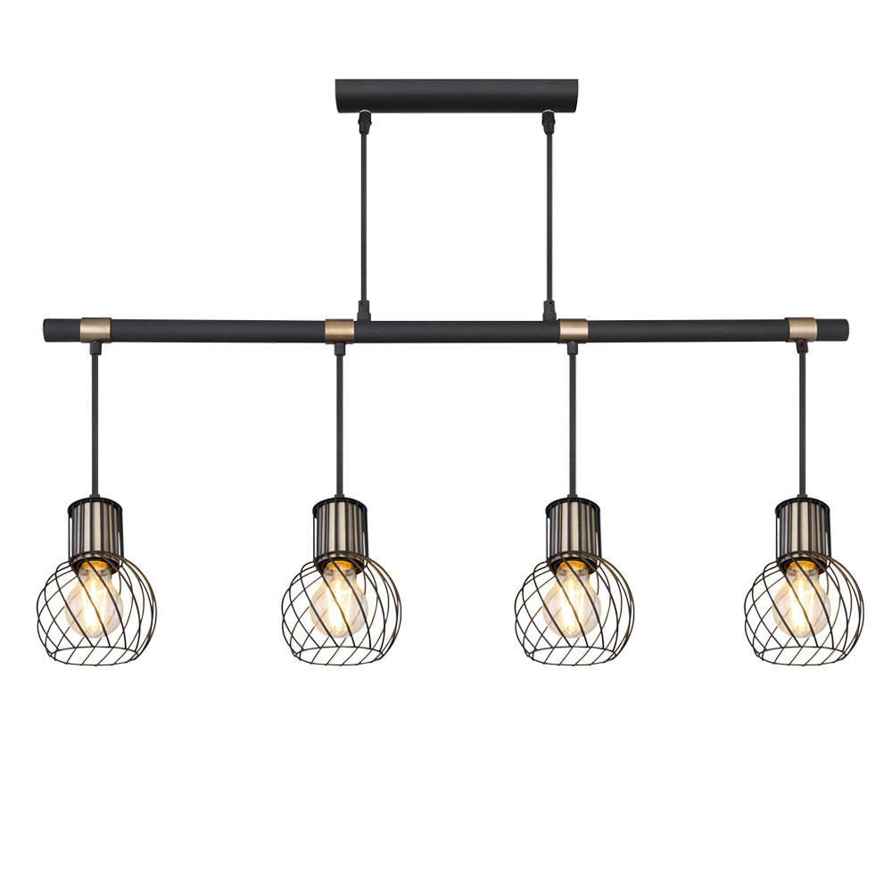 HÄNGELEUCHTE Metall Schwarz Gitteroptik - Schwarz, Metall (87/12/120cm) - Globo Lighting