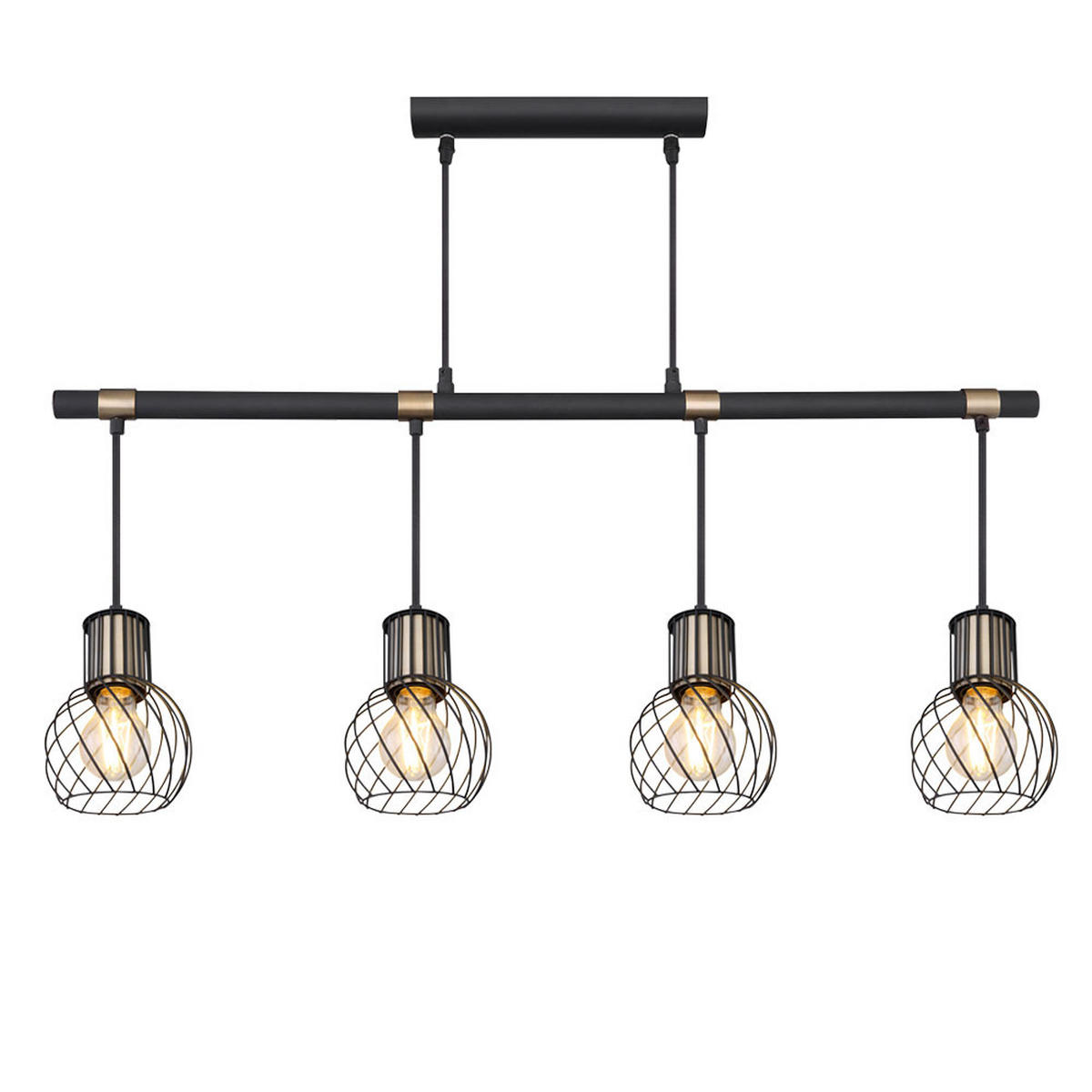 HÄNGELEUCHTE Metall Schwarz Gitteroptik - Schwarz, Metall (87/12/120cm) - Globo Lighting