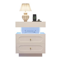 ESSTISCH 50/40/60 cm in Weiß mit LED-Beleuchtung und 2 Schubladen - Weiß, Holzwerkstoff (40/60/50cm) - Flora Grace