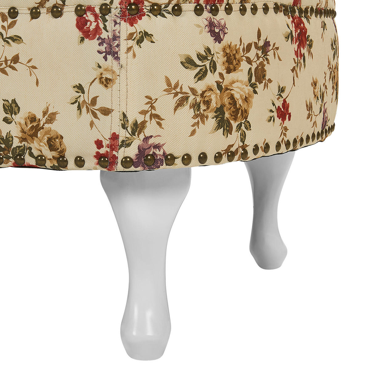 CHAISELONGUE Polsterbezug beige Blumenmuster rechtsseitig Nimes - Beige/Multicolor, Textil (170/79/61cm) - Beliani