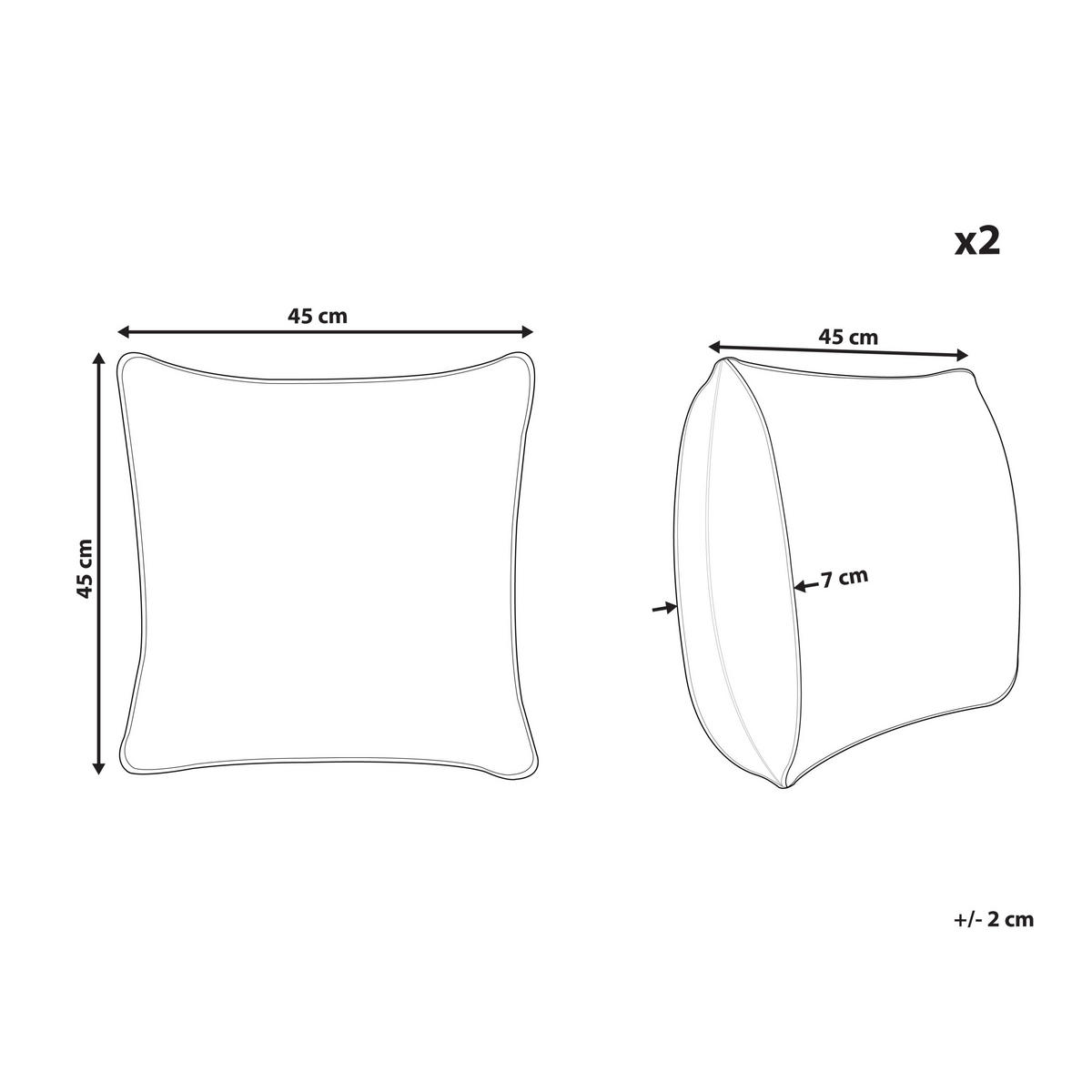 DEKOKISSEN 2er-Set Rosa 45/45 cm Ipomea - Pink, Textil (45/45cm) - Beliani