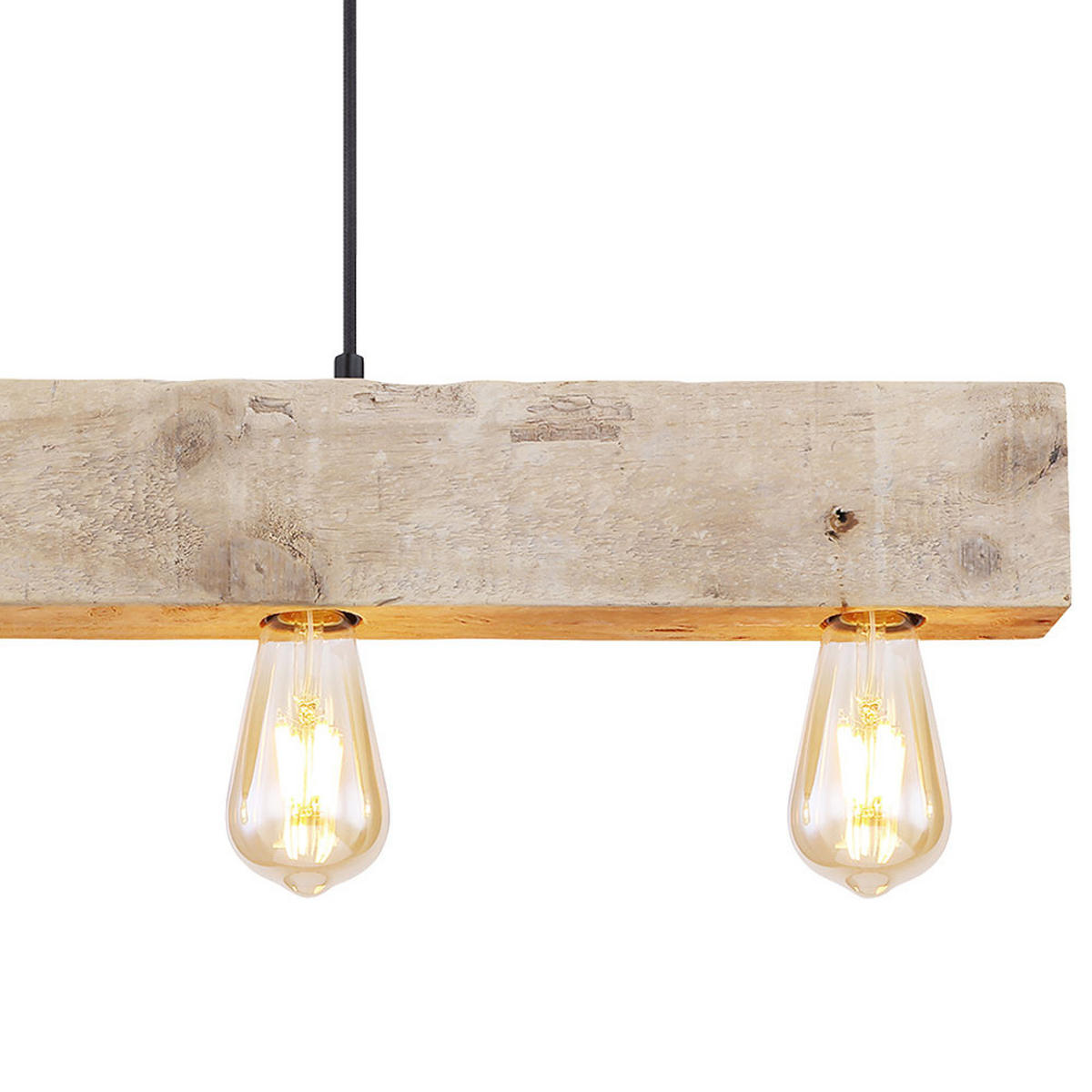 HÄNGELEUCHTE Metall Holzoptik Braun 4 flammig - Braun, Holz (80/6/120cm) - Globo Lighting