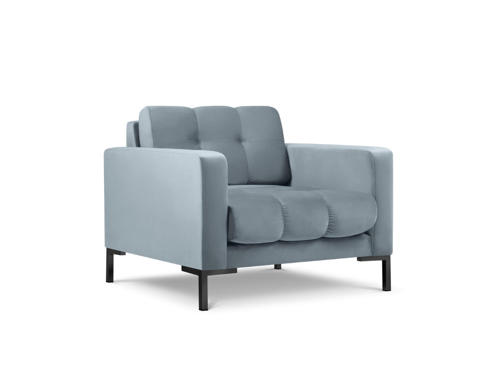 SESSEL Mamaia aus Samt hellblau - Hellblau, Textil (92/75/87cm) - Micadoni