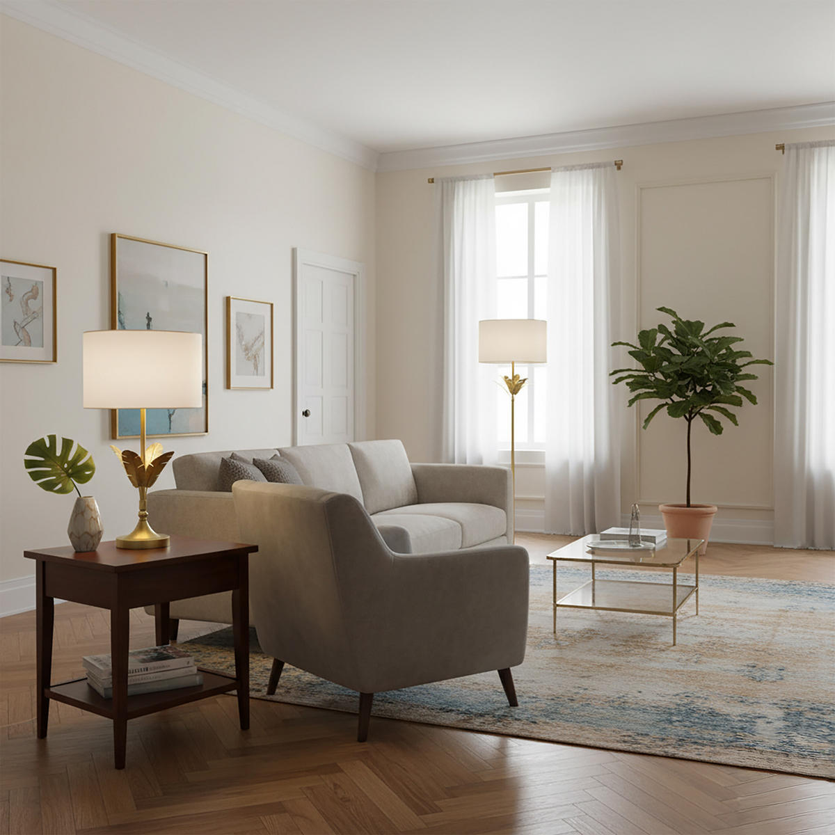 LAMPE - Multicolor, Textil/Metall (28/28/51cm) - Relaxdays