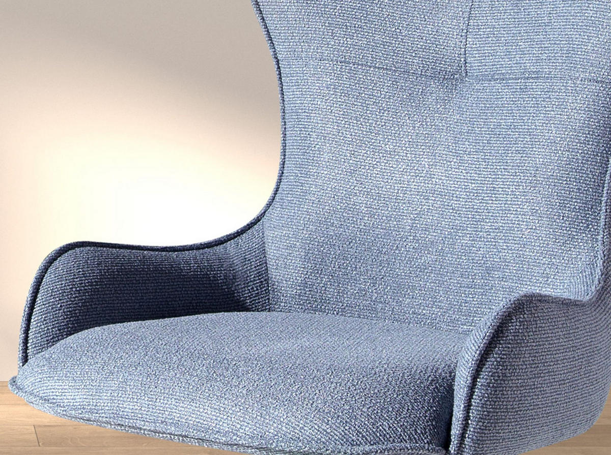 ANGEL Cerdá Drehstuhl 4204, blauer Stoff, 180° Drehfunktion - Blau/Dunkelgrau, Kunststoff/Textil (55/86/63cm) - ANGEL CERDA
