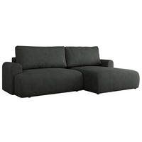 ECKSCHLAFSOFA TONO L Dunkelgrau Struktur - rechts - Dunkelgrau/Schwarz, Kunststoff/Textil (150/260cm) - MKS