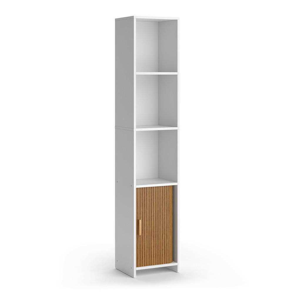HOCHSCHRANK Norea, Eiche/Weiß, 34 x 170 cm - Eichefarben/Weiß, Holzwerkstoff (34/170/30cm) - Vicco
