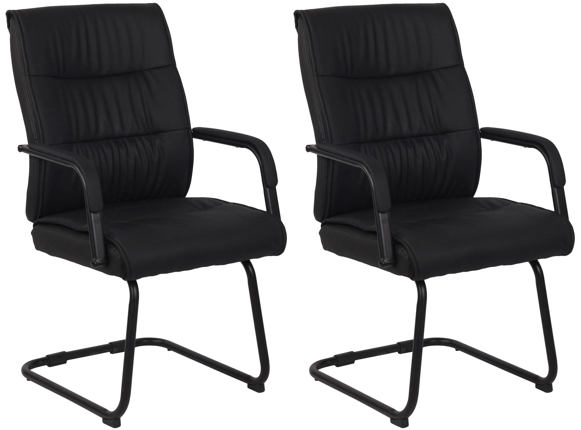 SCHWINGSTUHL 2er Set Lederlook schwarz/schwarz - Schwarz, Textil/Metall (58/100/66cm) - CLP