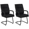 SCHWINGSTUHL 2er Set Lederlook schwarz/schwarz - Schwarz, Textil/Metall (58/100/66cm) - CLP