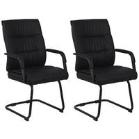 SCHWINGSTUHL 2er Set Lederlook schwarz/schwarz - Schwarz, Textil/Metall (58/100/66cm) - CLP