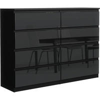 KOMMODE 140 Schwarz & Hochglanz 138,5x39x101,5 cm - Schwarz Hochglanz, Holzwerkstoff (138.5/101.5/39cm) - Mobelsta