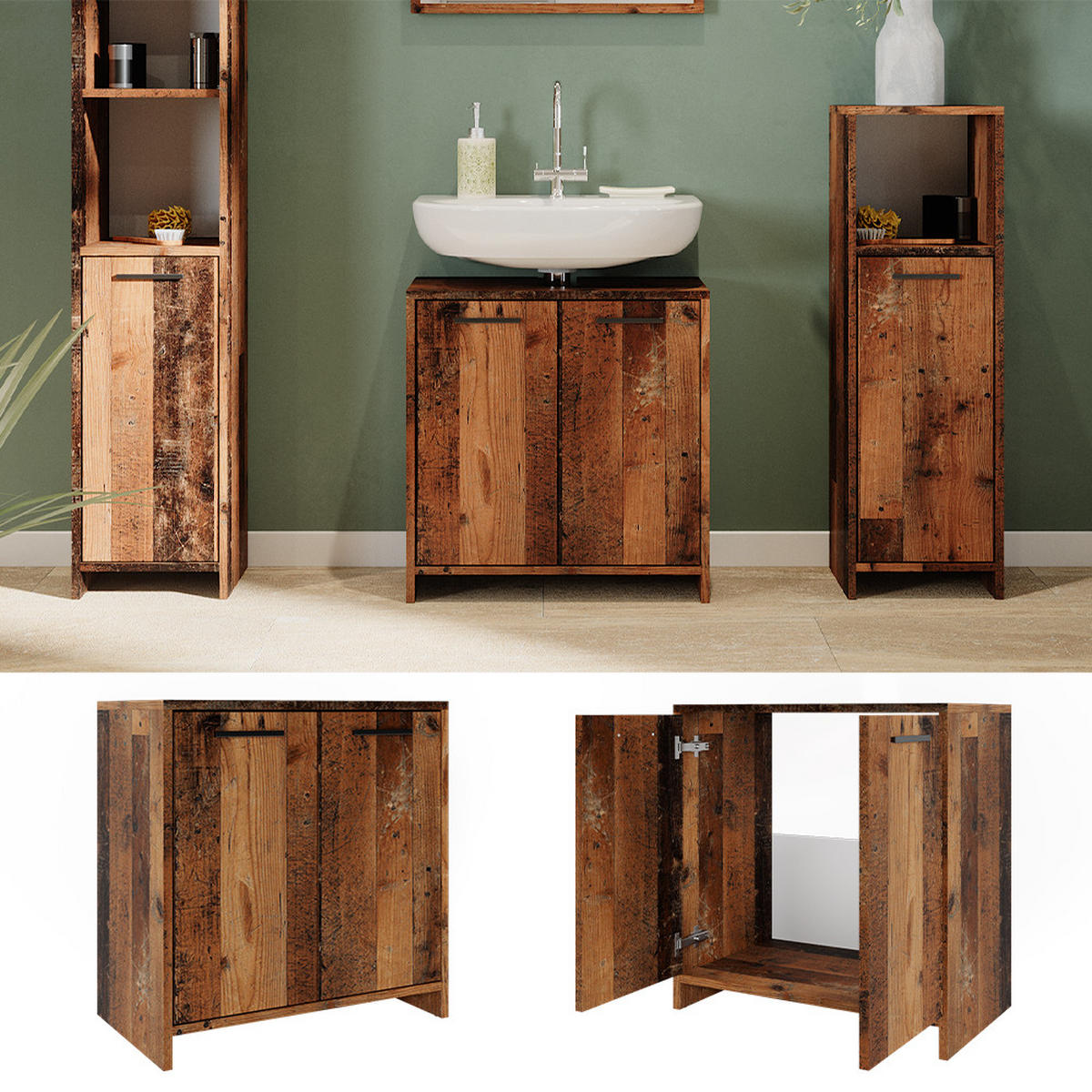 Wildeiche, Holzwerkstoff (58/60/33cm) - Vicco