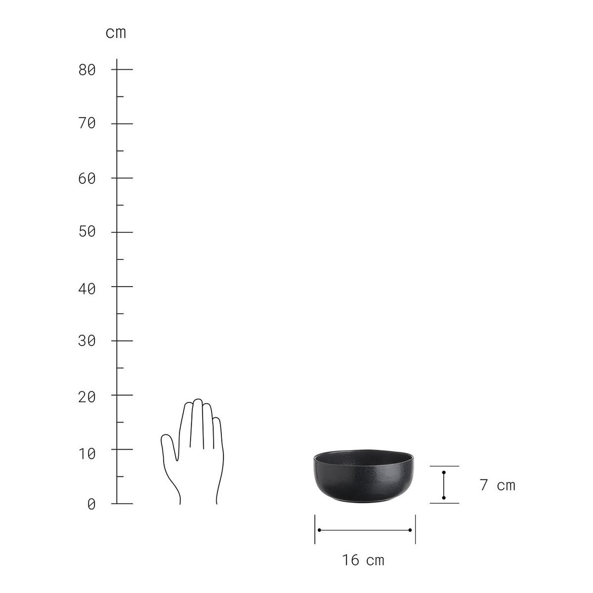 GESCHIRRSET 16-tlg. Casa Nova 4 Personen - Schwarz, Keramik (27/1/27cm) - Butlers