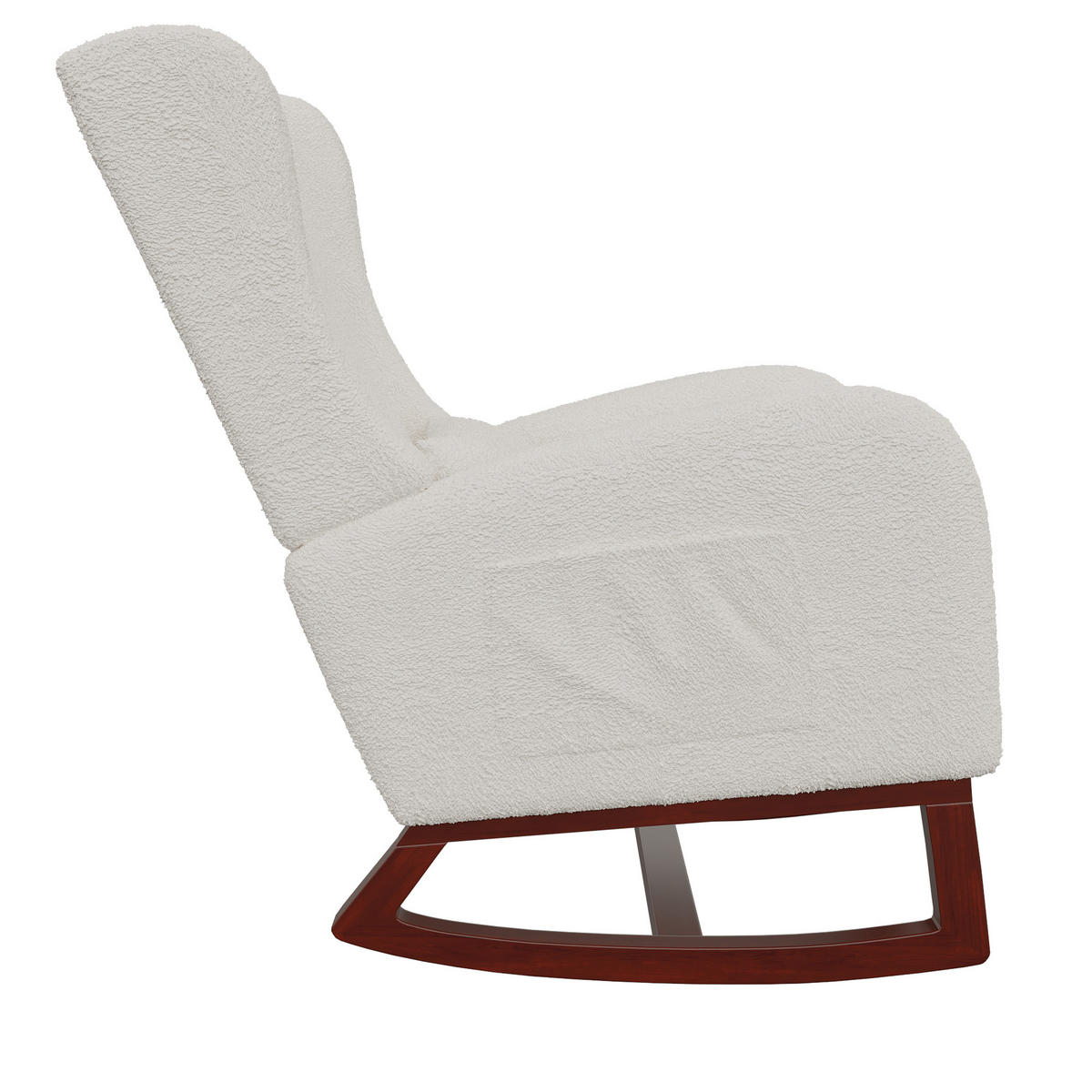 SCHAUKELSTUHL Weiß, relaxsessel mit Holz-Kufen und hoher Rückenlehne - Weiß, Holz/Textil (64/99/67cm) - PARAFTA HOME