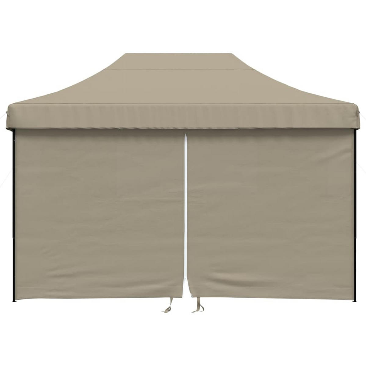 PARTYZELT Faltbar Pop-Up Mit 4 Seitenteilen Taupe - Schwarz, Textil (279/315/410cm) - vidaXL