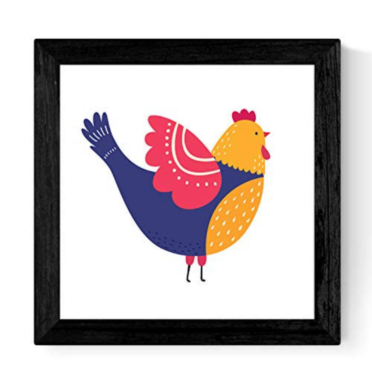 POSTER Set mit 4 Familie von Hühnern skandinavischen Stil nordico 30x30 cm Rahmenlos - Klar, Papier (30/3cm) - Nacnic