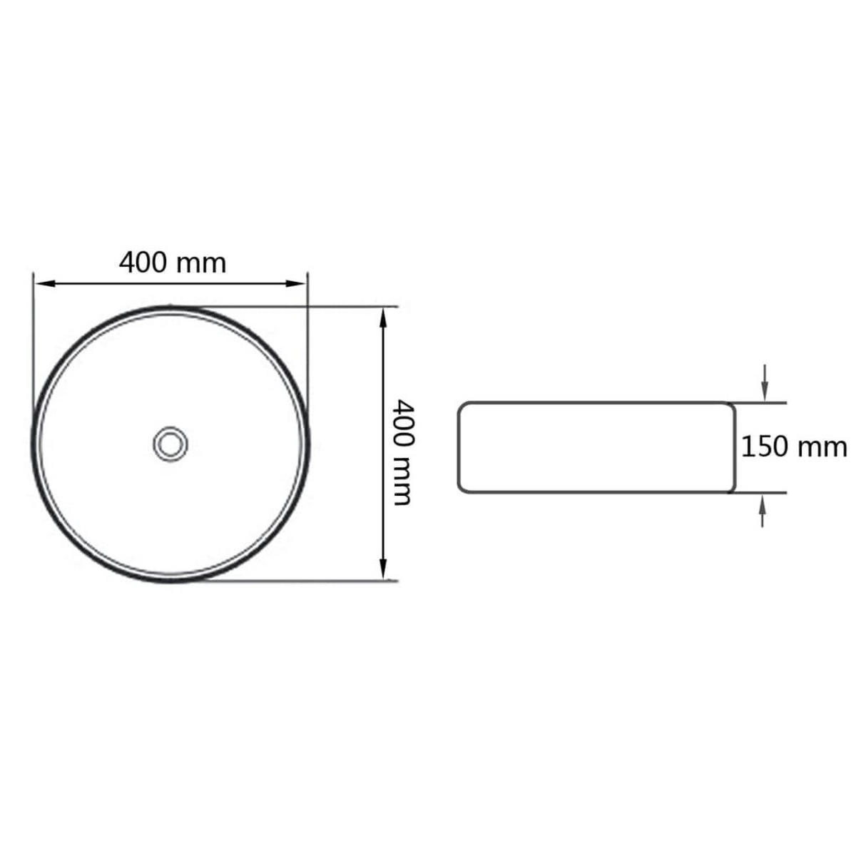WASCHBECKEN Rund Keramik Weiss 40/15 Cm - Weiß, Keramik (40/15/40cm) - vidaXL