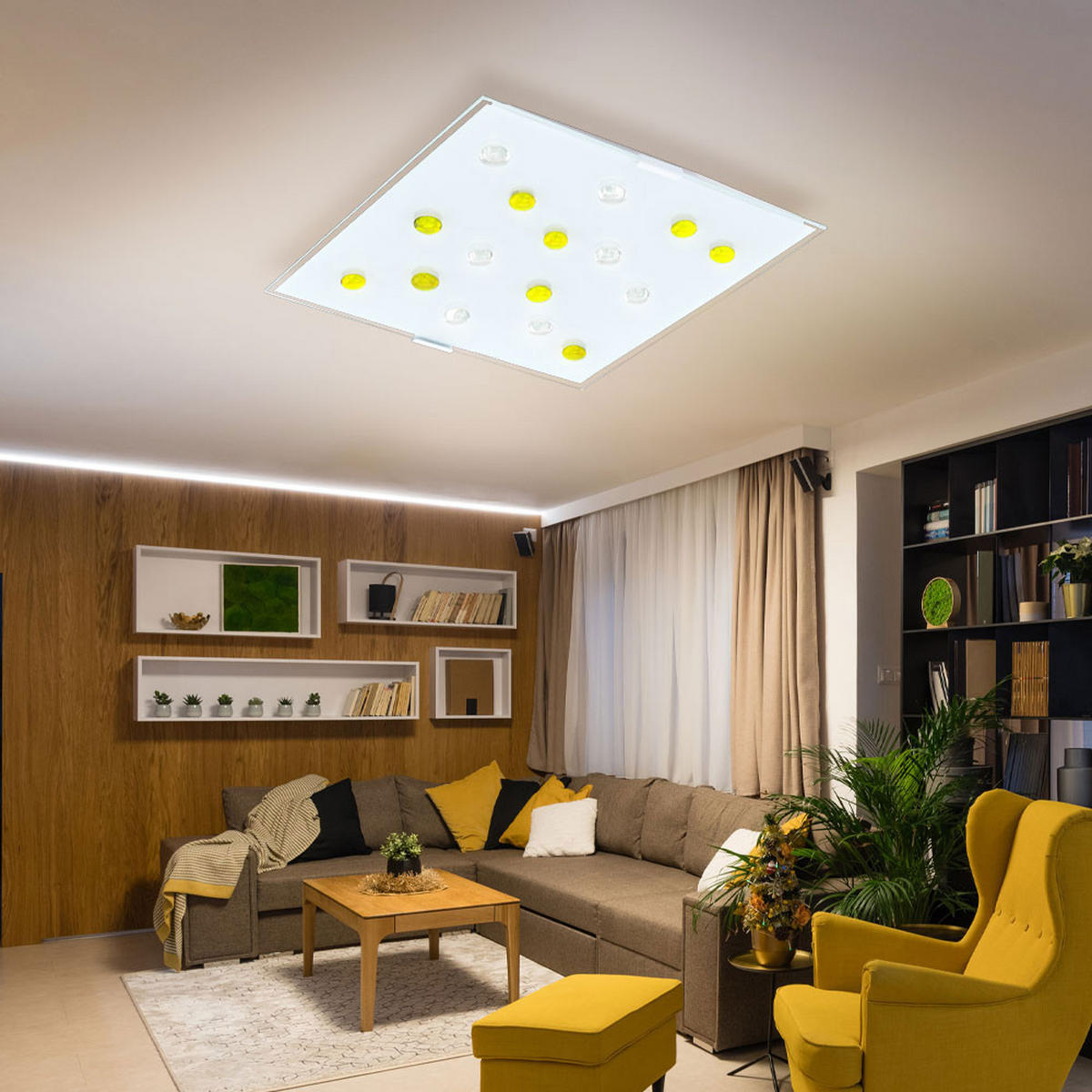 LED DECKENLEUCHTE SANTIAGO 1 Weiß satiniert - Weiß, Glas/Metall (29/29/7.5cm)