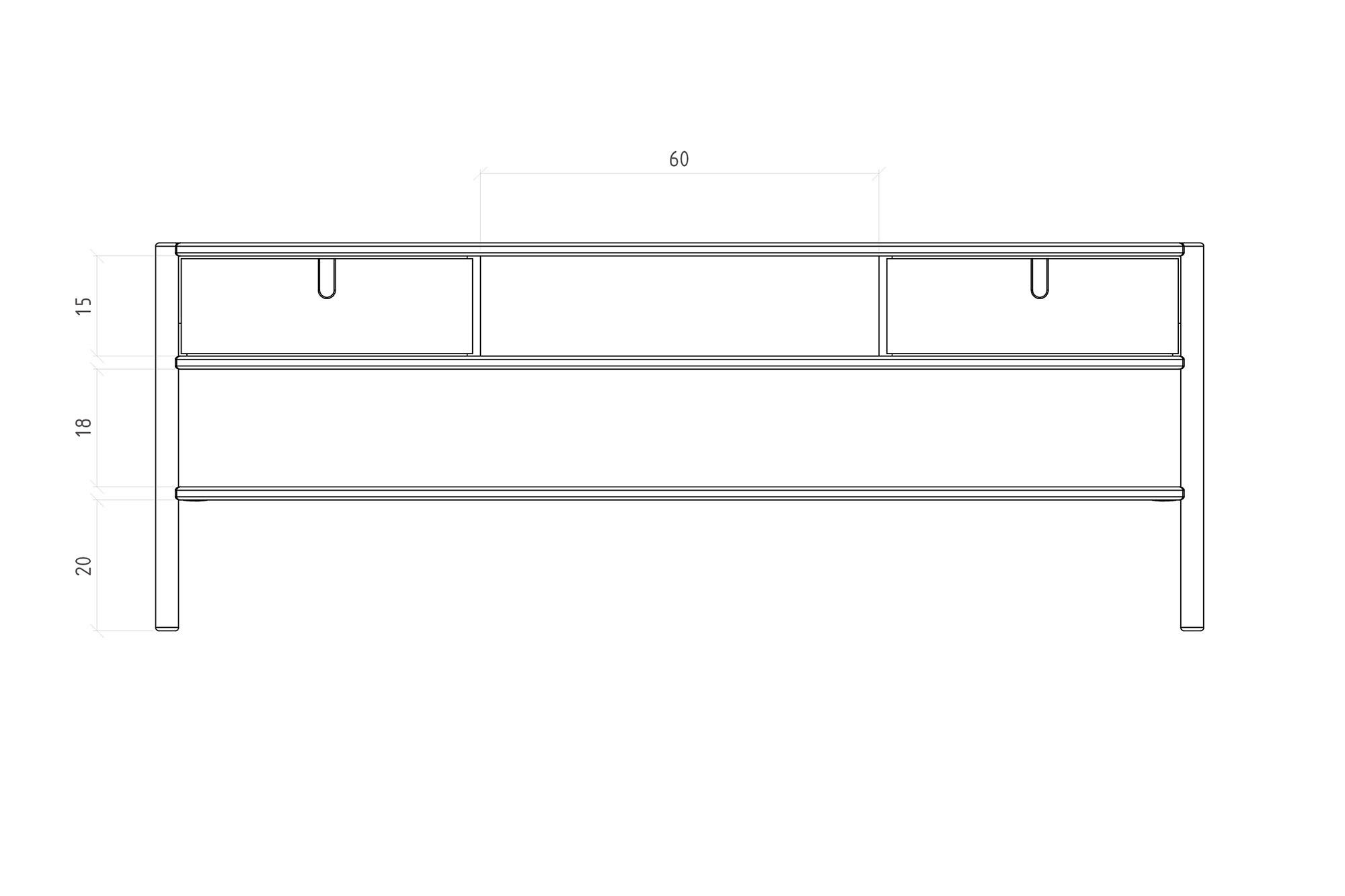 TV-SCHRANK INA Kernbuche - Kernbuche, Holz (160/59/46cm) - byoak