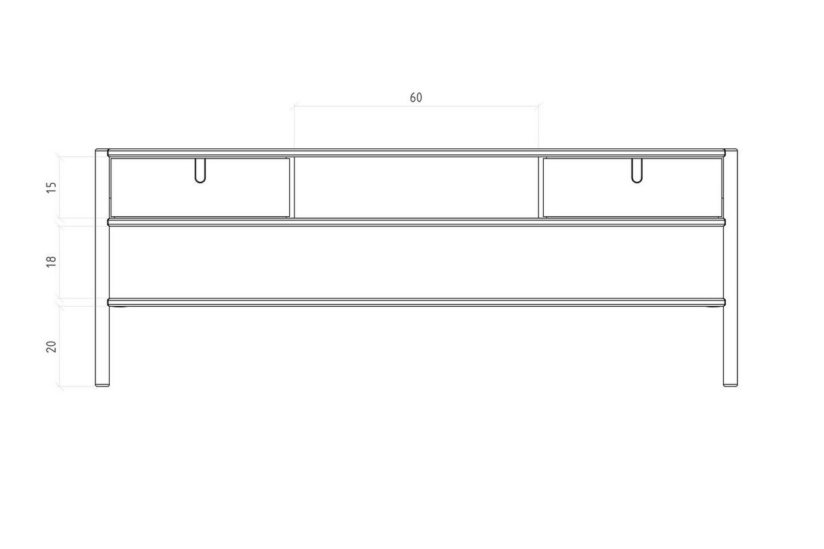 TV-SCHRANK INA Wildeiche - Dunkelbraun, Holz (160/59/46cm) - byoak