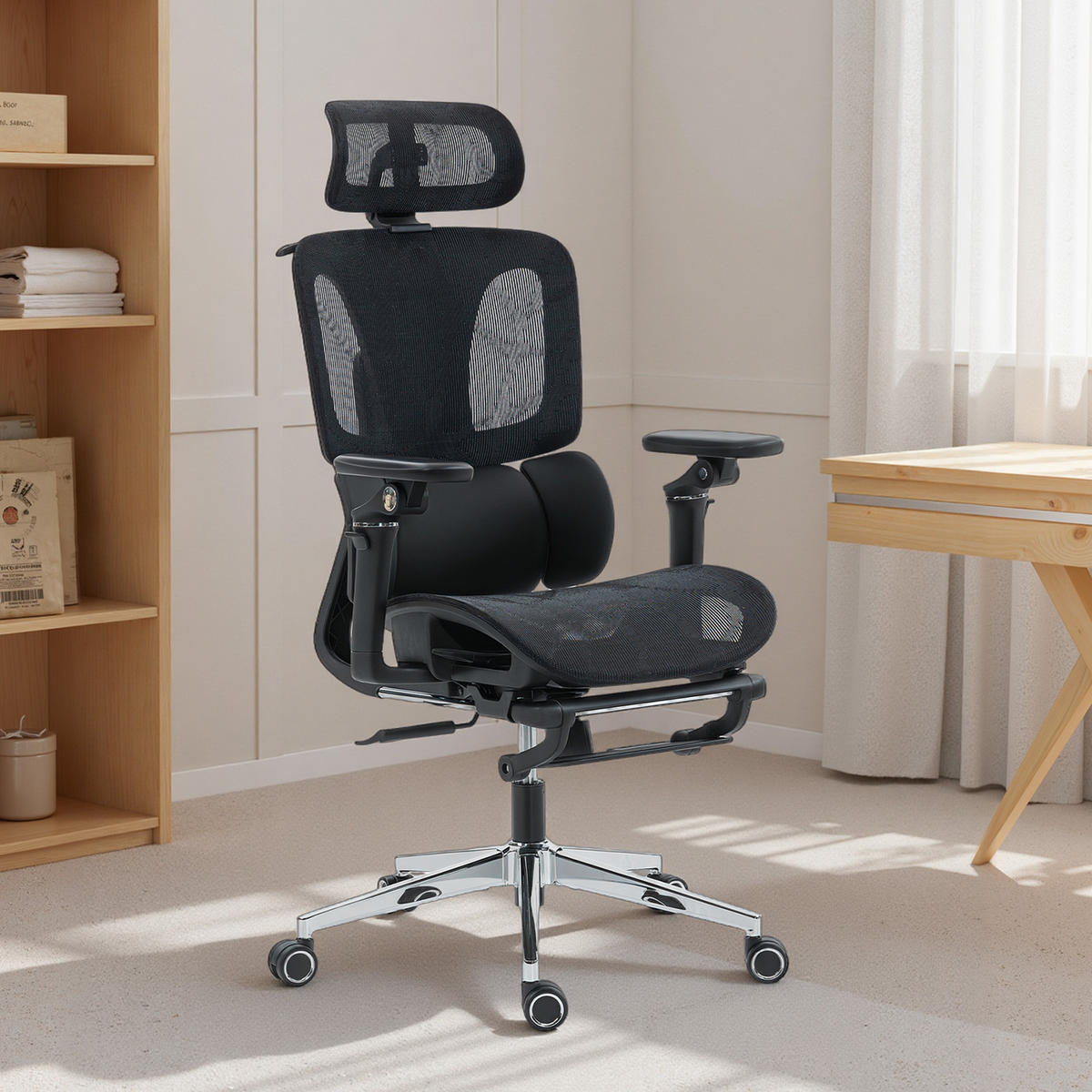 BÜROSTUHL Schwarz 67/71/133 cm - Schwarz, Textil (71/133/67cm) - PANGIVO