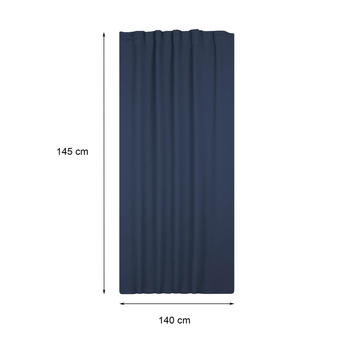 VERDUNKELUNGSVORHANG Kräuselband 300/245 cm Navy Blau - Dunkelblau, Textil (300/245cm) - TiborTex