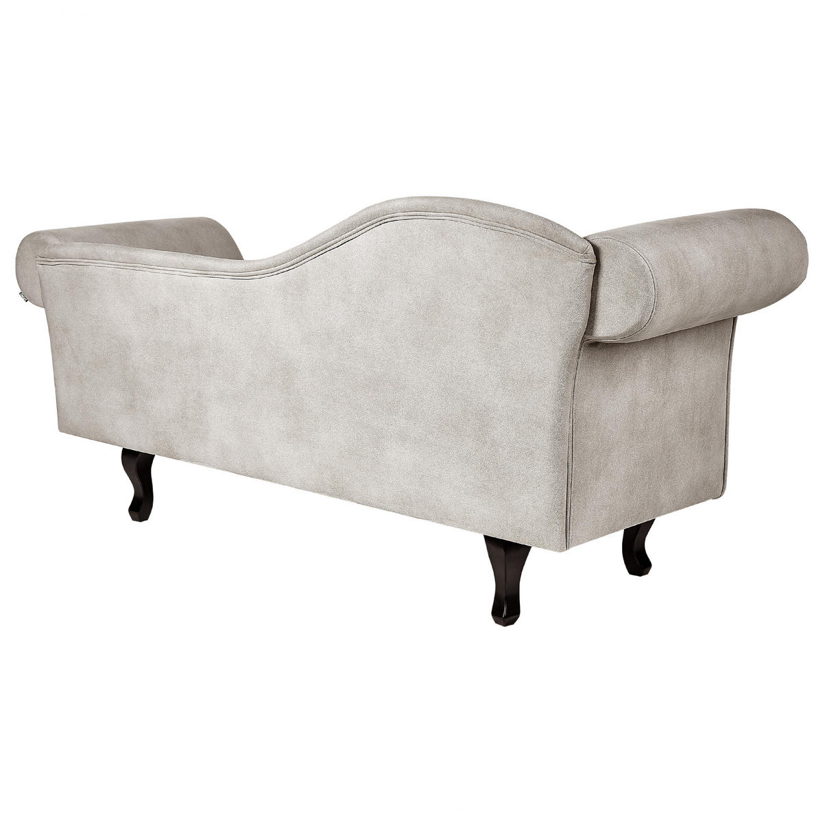 CHAISCHAISELONGUE Samtstoff taupe links Lattes - Beige/Dunkelbraun, Textil (192/81/59cm) - Beliani