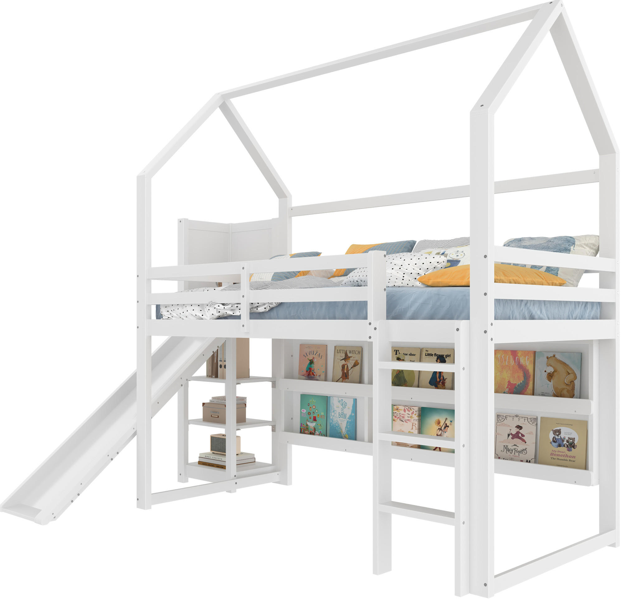 HOCHBETT 90/200 cm weiß mit LED-Leiste Hausform, Regale, Zaun - Weiß, Holz (90/200cm) - OKWISH