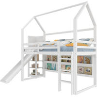 HOCHBETT 90/200 cm weiß mit LED-Leiste Hausform, Regale, Zaun - Weiß, Holz (90/200cm) - OKWISH