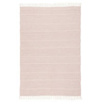 BAUMWOLLE NATUR KELIM TEPPICH SANDY STRIPES - Rosa, Textil (70/140cm) - Pergamon