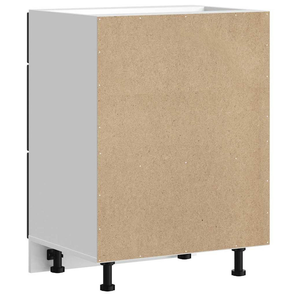 KÜCHENUNTERSCHRANK Maro Schwarz 60x46x81,5 cm - Schwarz, Holz (60/81.5/46cm) - DELUKE