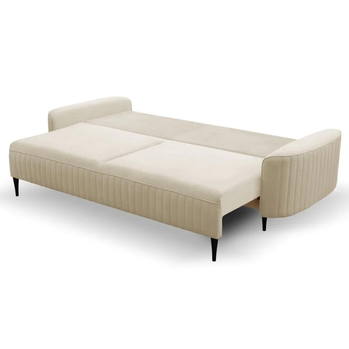 SCHLAFSOFA ANES, Sofa mit Schlaffunktion und Bettkasten, Farbe: Beige, Velourstoff - Beige, Textil (244/92/102cm) - Sepro Meble