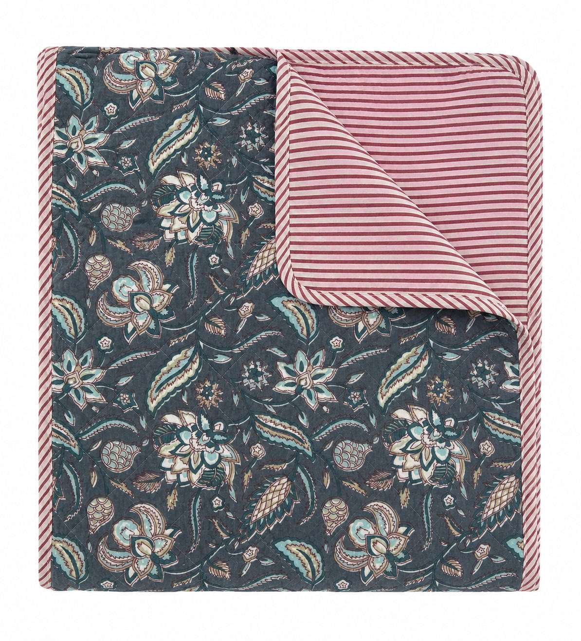 WOHNDECKE Baumwolle 140x180 cm Quilt-Optik – Gesteppt, Weich & Modern - Multicolor, Naturmaterialien (140/180cm) - AU Maison