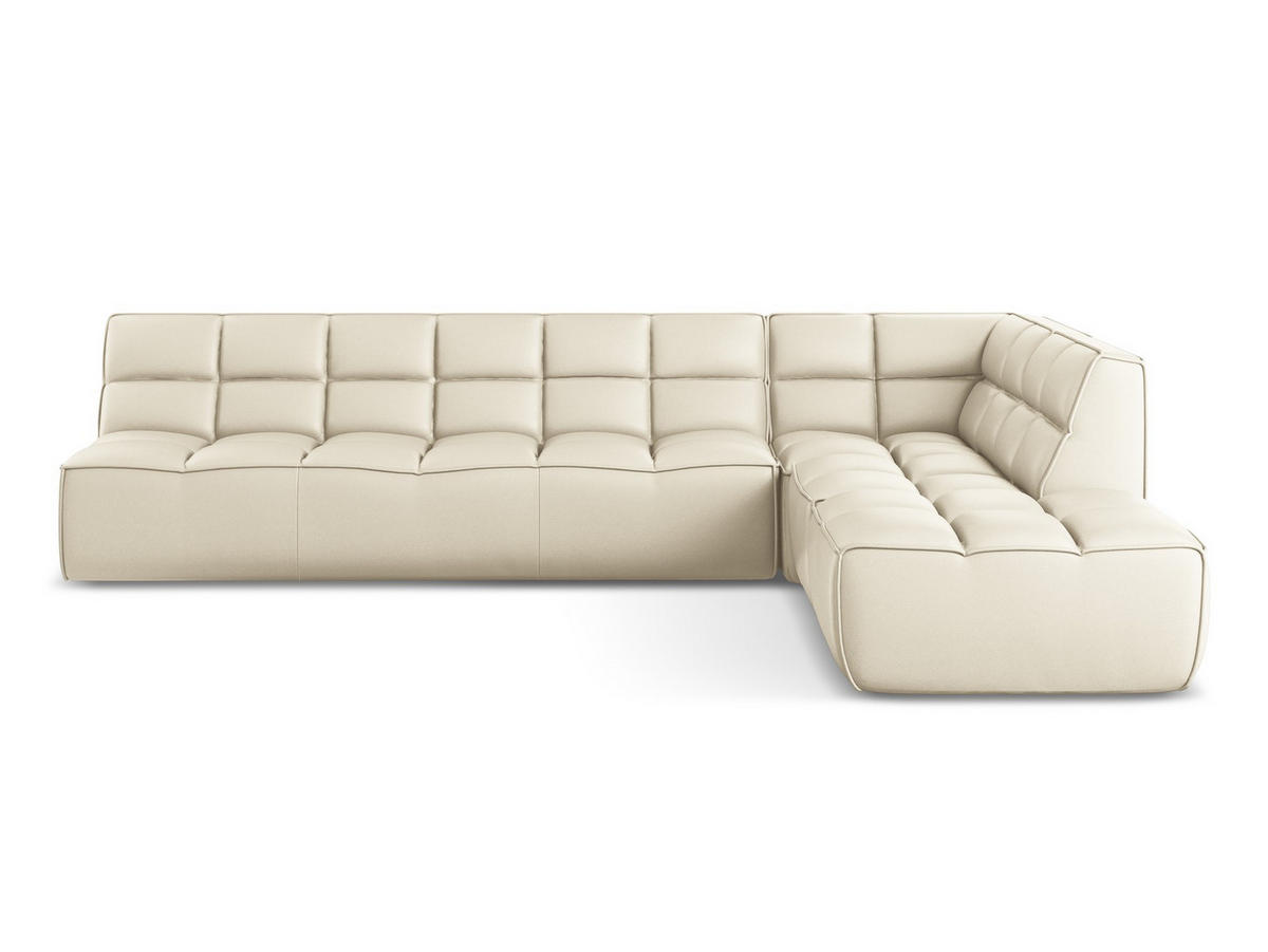 ECKSOFA Beidseitig Kunstleder Beige - Beige/Creme, Leder/Kunststoff (308/258cm) - Makamii
