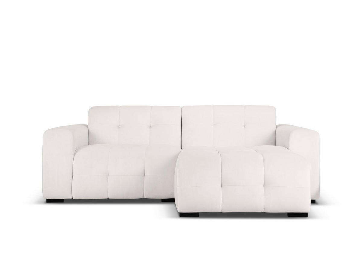 ECKSOFA rechts Kendal aus Samt hellgrau 4 Sitzplätze - Hellgrau, Textil (173/256cm) - Micadoni