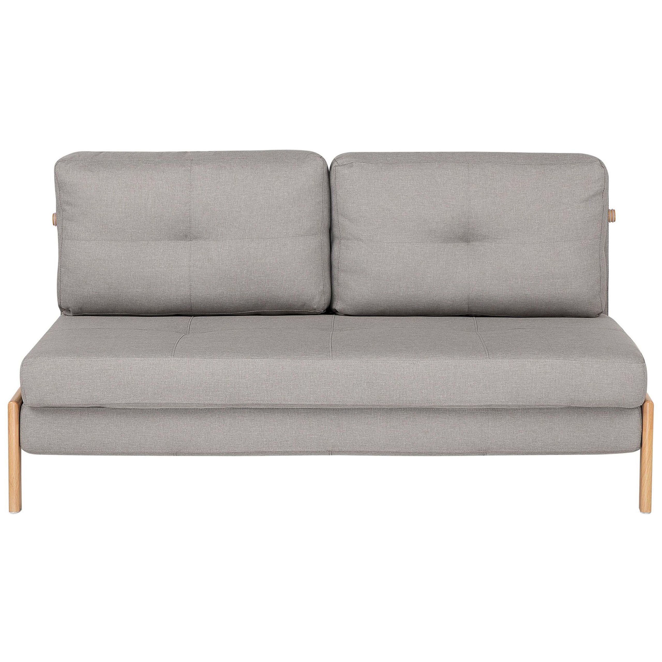 2-SITZER-SCHLAFSOFA Polsterbezug Hellgrau Edland - Hellgrau, Textil (152/76/92cm) - Beliani
