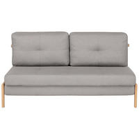 2-SITZER-SCHLAFSOFA Polsterbezug Hellgrau Edland - Hellgrau, Textil (152/76/92cm) - Beliani