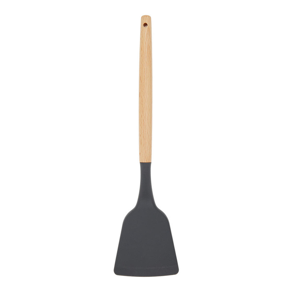 KÜCHENUTENSILIEN 11er-Set aus Silikon mit Holzhandgriff in Dunkelgrau Komplettes Küchen-Set Platzsparende Aufbewahrung - Dunkelgrau, Holz/Kunststoff (13/34/12.5cm) - Livingandhome